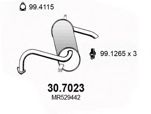 ASSO 30.7023 End Silencer
